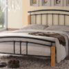 Time Living Tetras Metal Bed Frame, Double, Silver & Beech