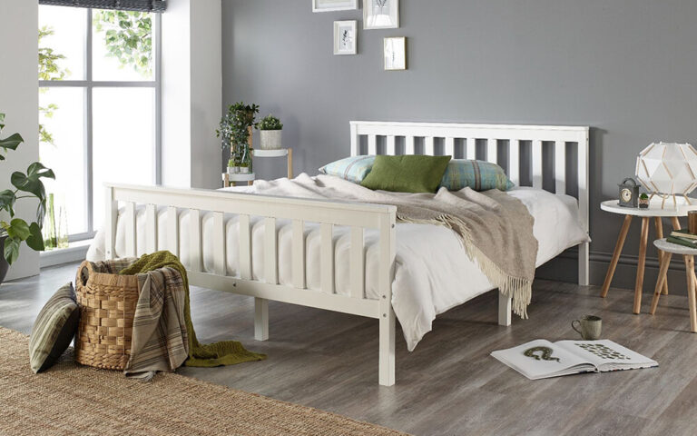 Aspire Atlantic White Wooden Bed Frame, King Size ...