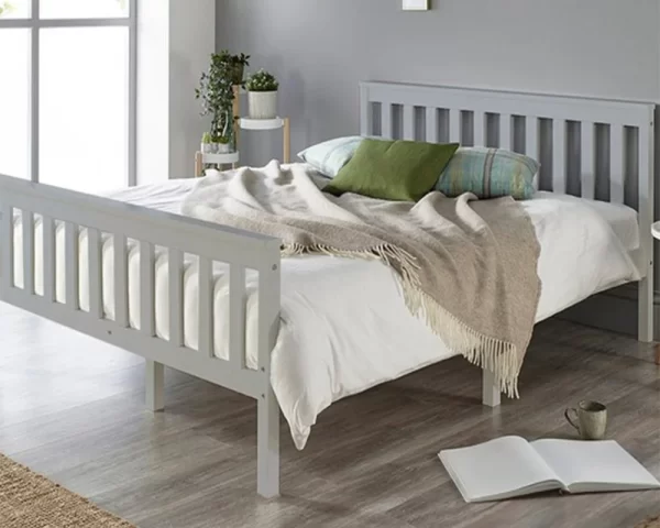 Solid Wood Grey Bed Frame - Single to Super King Sizes